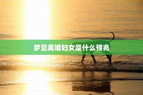 梦见离婚妇女是什么预兆