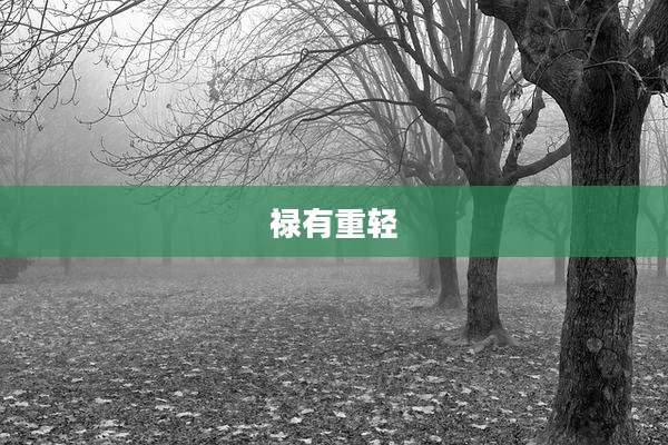 禄有重轻