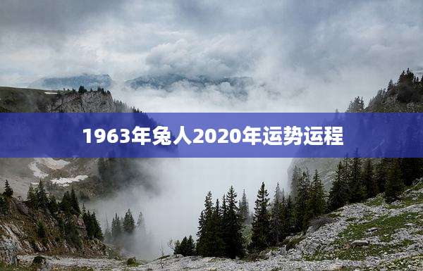 1963年兔人2020年运势运程