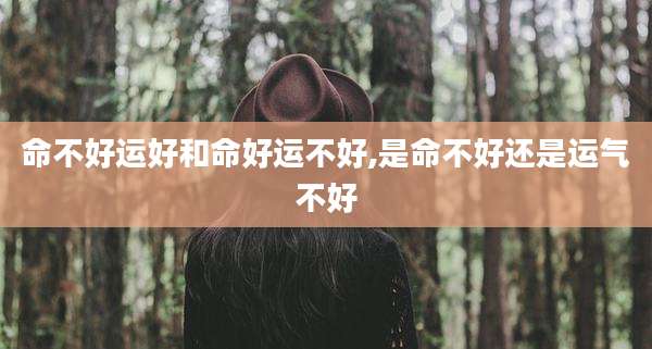 命不好运好和命好运不好,是命不好还是运气不好
