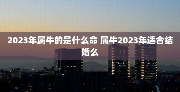 2023年属牛的是什么命 属牛2023年适合结婚么