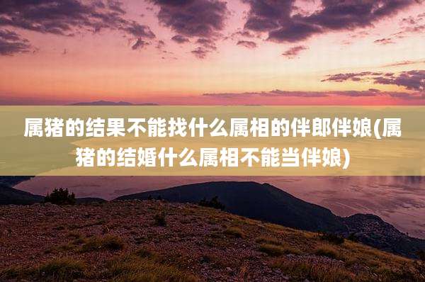 属猪的结果不能找什么属相的伴郎伴娘(属猪的结婚什么属相不能当伴娘)