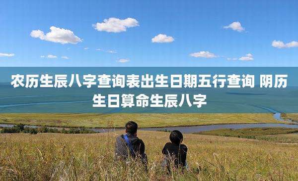 农历生辰八字查询表出生日期五行查询 阴历生日算命生辰八字