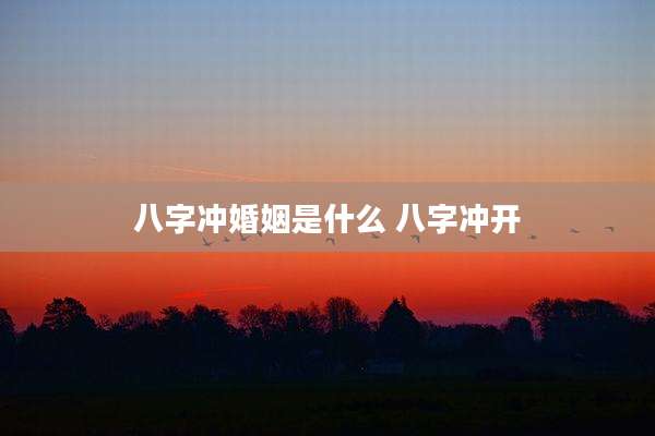 八字冲婚姻是什么 八字冲开