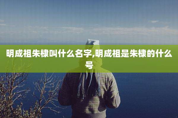明成祖朱棣叫什么名字,明成祖是朱棣的什么号