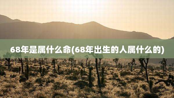 68年是属什么命(68年出生的人属什么的)