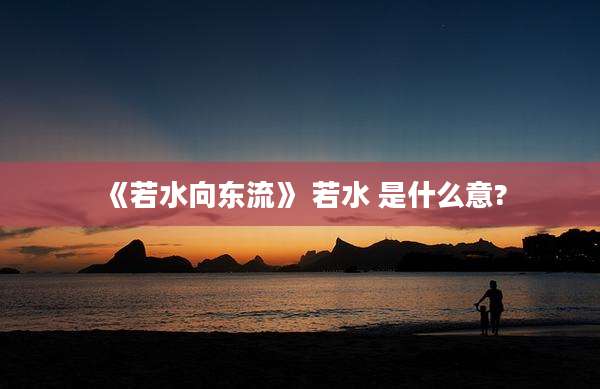 《若水向东流》 若水 是什么意?