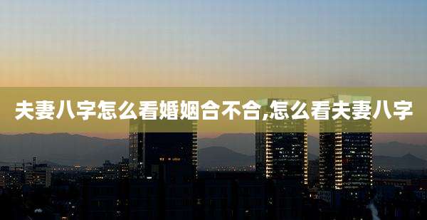 夫妻八字怎么看婚姻合不合,怎么看夫妻八字