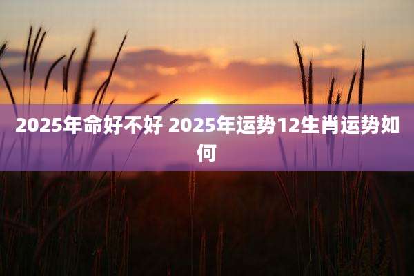 2025年命好不好 2025年运势12生肖运势如何