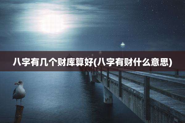 八字有几个财库算好(八字有财什么意思)