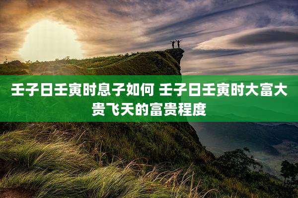 壬子日壬寅时息子如何 壬子日壬寅时大富大贵飞天的富贵程度