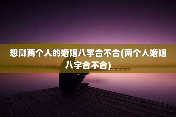 想测两个人的婚姻八字合不合(两个人婚姻八字合不合)