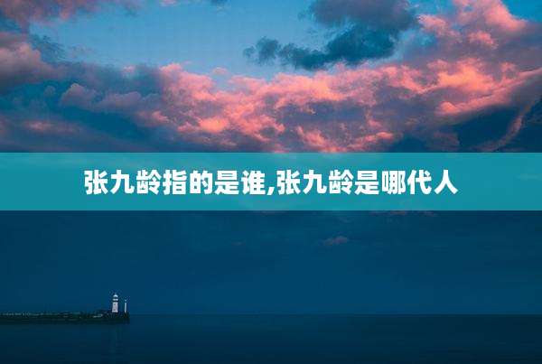 张九龄指的是谁,张九龄是哪代人