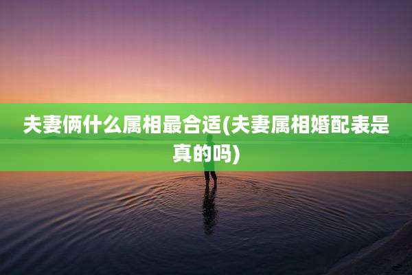 夫妻俩什么属相最合适(夫妻属相婚配表是真的吗)
