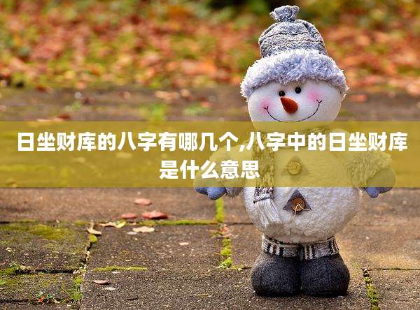 日坐财库的八字有哪几个,八字中的日坐财库是什么意思