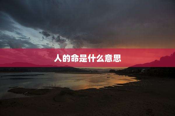 人的命是什么意思
