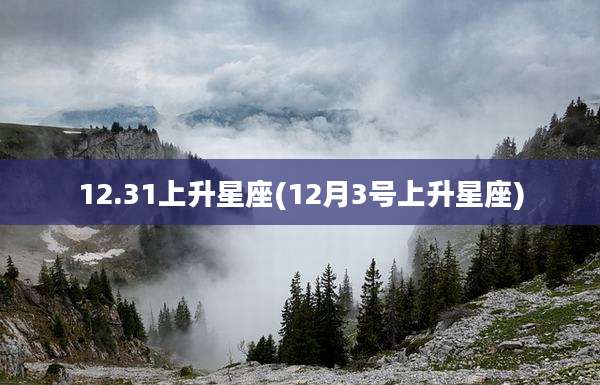 12.31上升星座(12月3号上升星座)