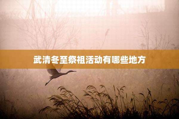 武清冬至祭祖活动有哪些地方