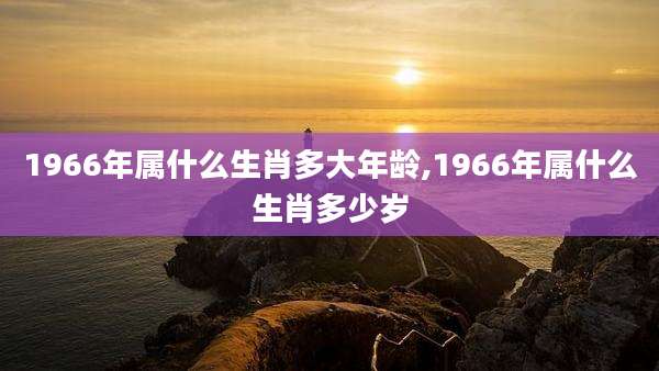 1966年属什么生肖多大年龄,1966年属什么生肖多少岁