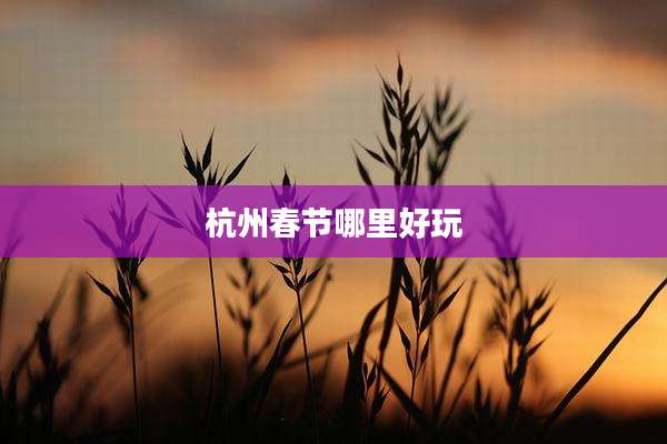 杭州春节哪里好玩