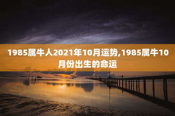 1985属牛人2021年10月运势,1985属牛10月份出生的命运