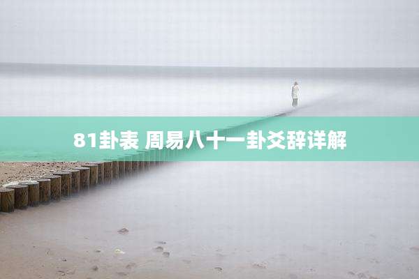 81卦表 周易八十一卦爻辞详解