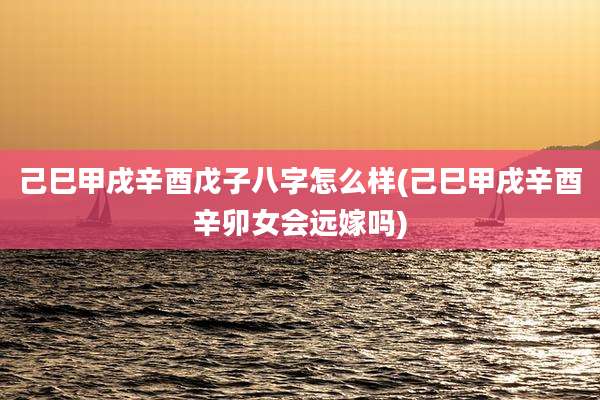己巳甲戌辛酉戊子八字怎么样(己巳甲戌辛酉辛卯女会远嫁吗)