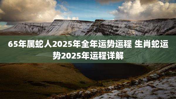 65年属蛇人2025年全年运势运程 生肖蛇运势2025年运程详解