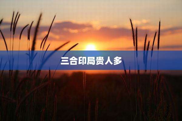 三合印局贵人多