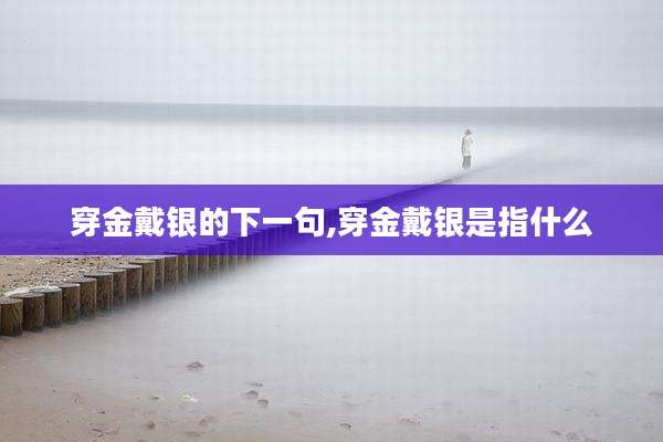 穿金戴银的下一句,穿金戴银是指什么