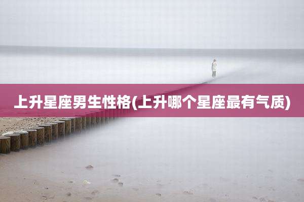 上升星座男生性格(上升哪个星座最有气质)