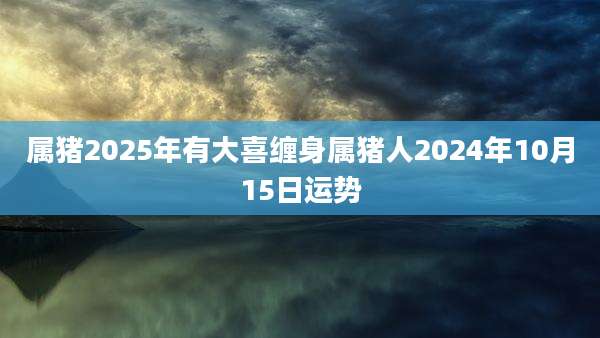属猪2025年有大喜缠身属猪人2024年10月15日运势