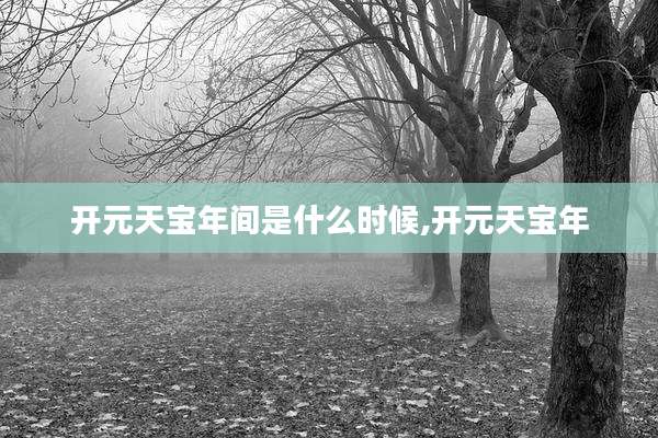 开元天宝年间是什么时候,开元天宝年