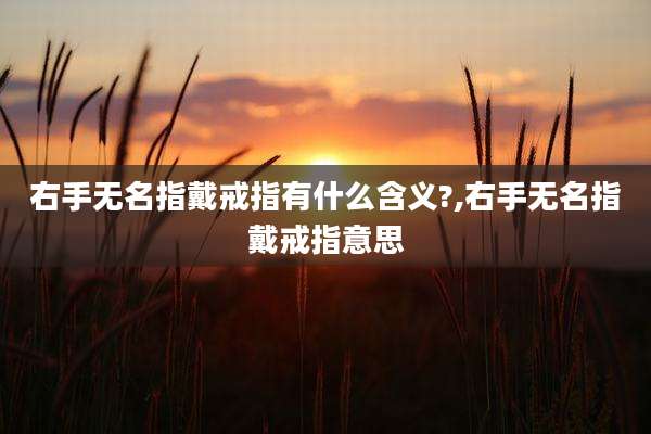 右手无名指戴戒指有什么含义?,右手无名指戴戒指意思