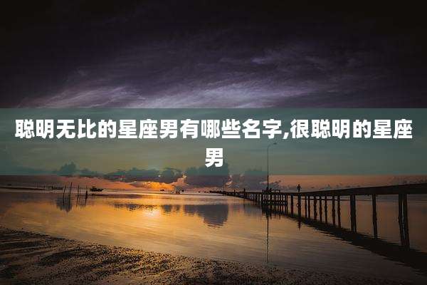 聪明无比的星座男有哪些名字,很聪明的星座男