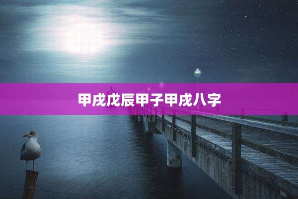 甲戌戊辰甲子甲戌八字