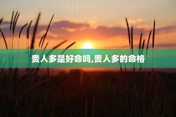 贵人多是好命吗,贵人多的命格