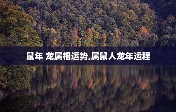 鼠年 龙属相运势,属鼠人龙年运程
