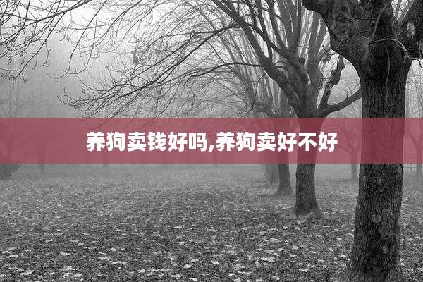 养狗卖钱好吗,养狗卖好不好