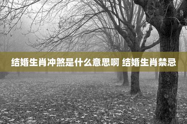 结婚生肖冲煞是什么意思啊 结婚生肖禁忌