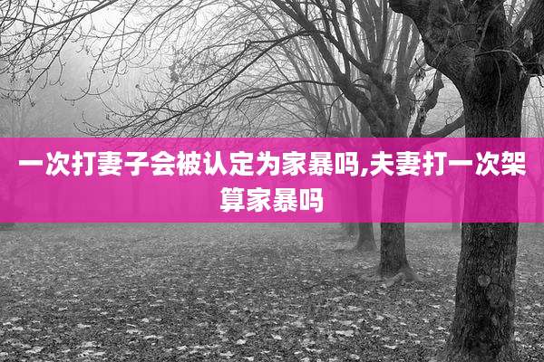 一次打妻子会被认定为家暴吗,夫妻打一次架算家暴吗