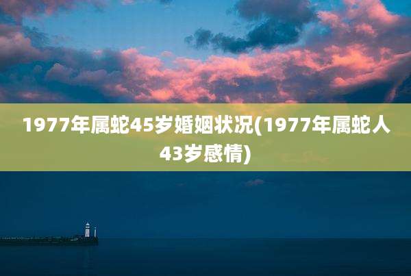 1977年属蛇45岁婚姻状况(1977年属蛇人43岁感情)