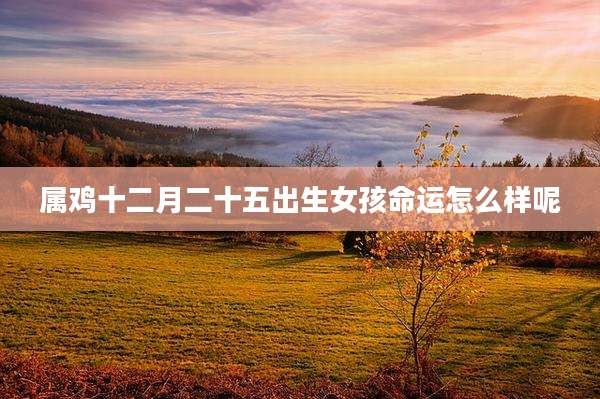 属鸡十二月二十五出生女孩命运怎么样呢