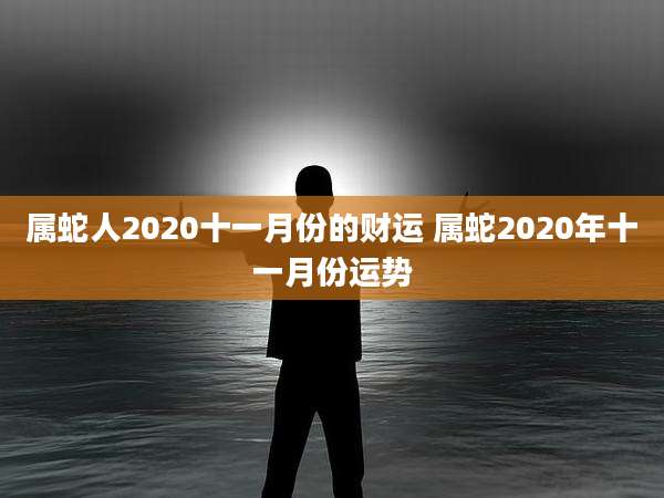 属蛇人2020十一月份的财运 属蛇2020年十一月份运势