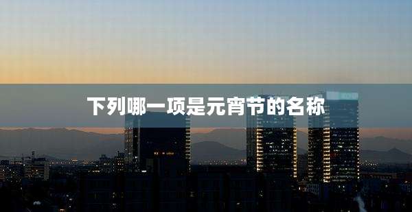 下列哪一项是元宵节的名称