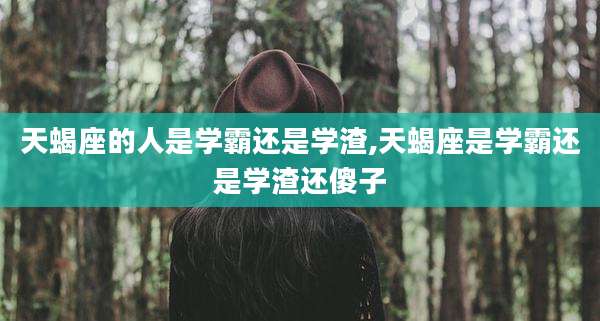 天蝎座的人是学霸还是学渣,天蝎座是学霸还是学渣还傻子