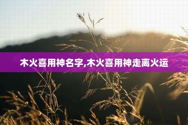 木火喜用神名字,木火喜用神走离火运