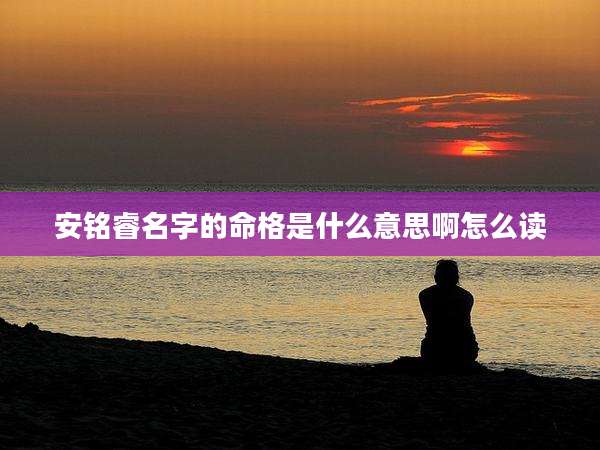 安铭睿名字的命格是什么意思啊怎么读