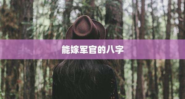 能嫁军官的八字