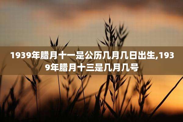 1939年腊月十一是公历几月几日出生,1939年腊月十三是几月几号